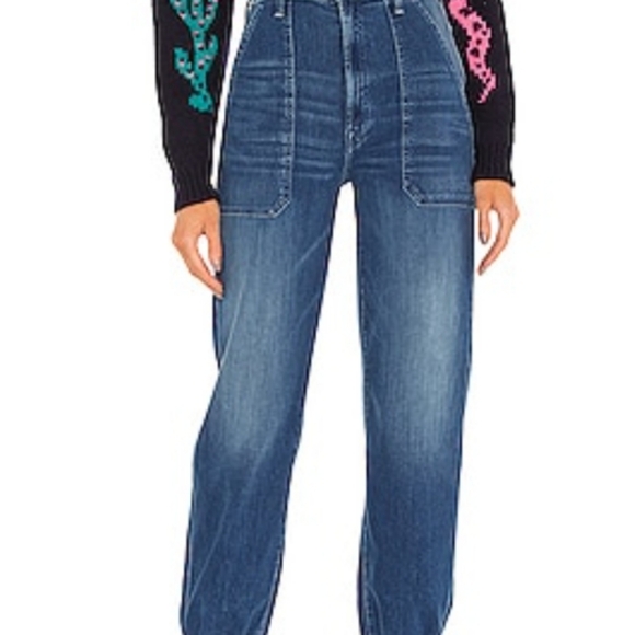 Mother Wrapper Patch Springy Ankle Jeans, Size 26 - Picture 4 of 13